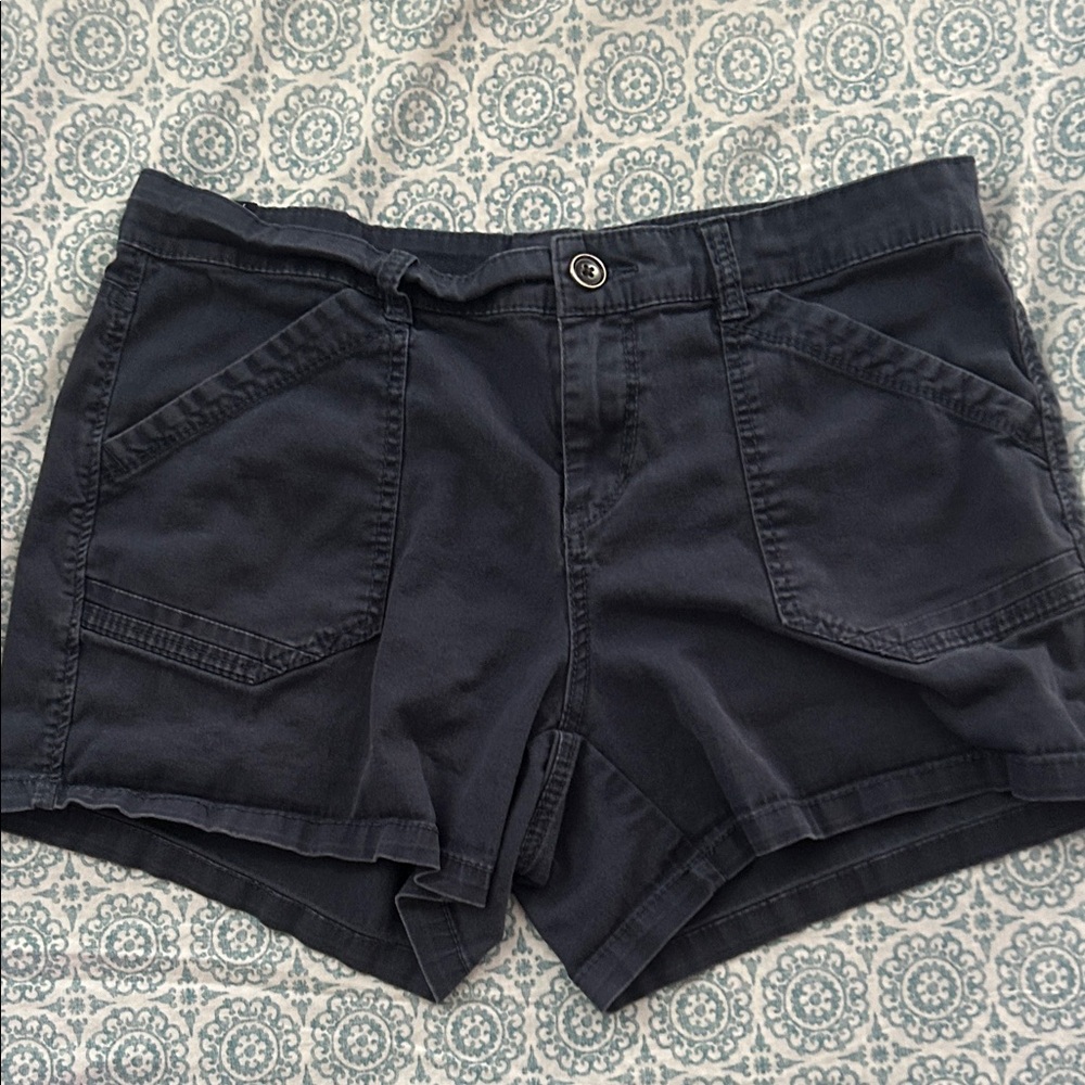 Women's Olive and Navy Cargo Shorts - Picture 2 of 5